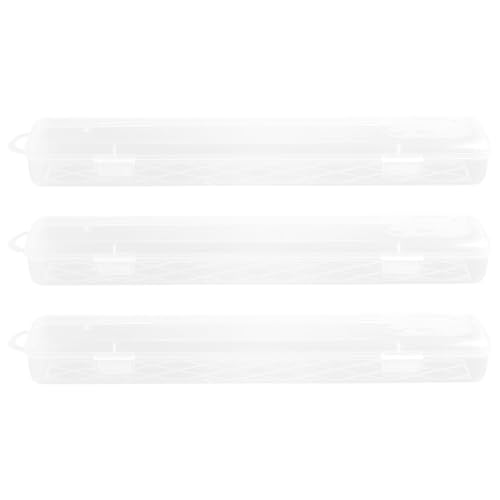 Cabilock 3 Stück Pinsel Aufbewahrungsbox Transparenter Kunststoff Organizer Tragbarer Multifunktionsbehälter für Aquarellpinsel Schreibutensilien und Kleinigkeiten für Kunststudenten und