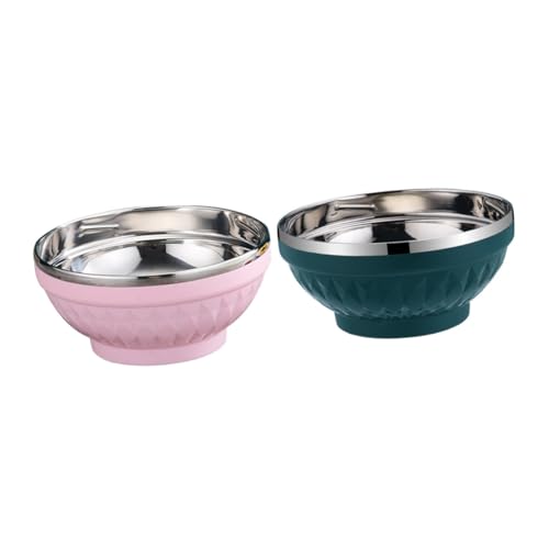 Gatuida 2stücke Edelstahlschalen Nudelschale Servierschüssel Doppelschichtschüssel Hitzebeständige Schüssel Für Salat Reis Obst Zuhause Küche Restaurant