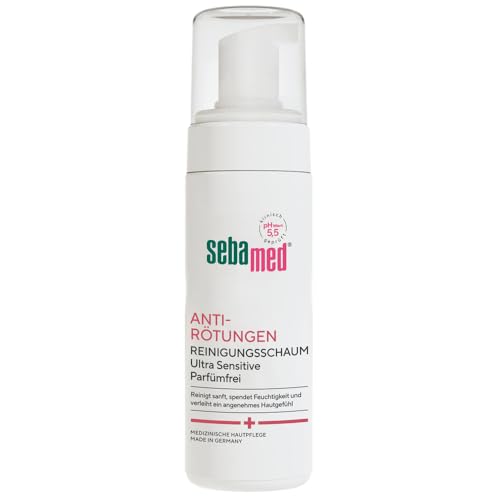 SEBAMED Anti-Rötungen parfumfreier sanfter Reinigungsschaum, bei Rosacea, mindert Rötungen im Gesicht, als Rosacea Gesichtspflege geeignet, für die Pflege und Reinigung von geröteter Haut,150 ml