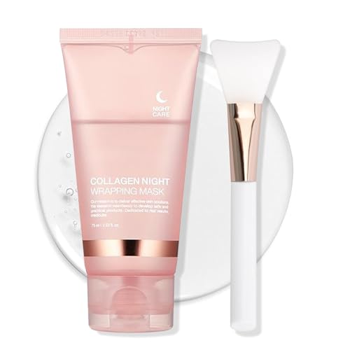 Collagen Night Wrapping Mask,Collagen Maske Gesicht Overnight,Bio Collagen Face Mask,Collagen Overnight Wrapping Peel Off Facial Mask,Hydrolyzed Collagen for Glowing Skin,Korean Skin Care (1Stück)