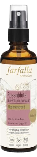 farfalla Rosenwasser - 100% Naturreines Rosen-Hydrolat - Regenerierend, 75ml , Transparent