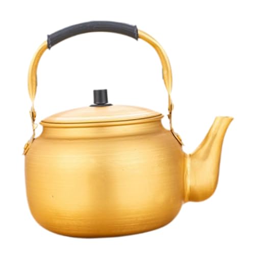 JISADER Gelber Aluminium-Wasserkocher, koreanischer Weintopf, Wasserkocher für den Herd, Teekessel für Picknick, 6L