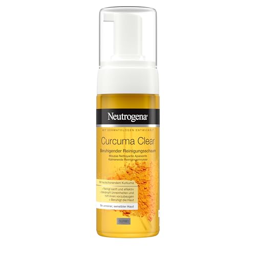 Neutrogena Curcuma Clear Gesichtsreinigung, Beruhigender Reinigungsschaum, Make-up Entferner, 150ml