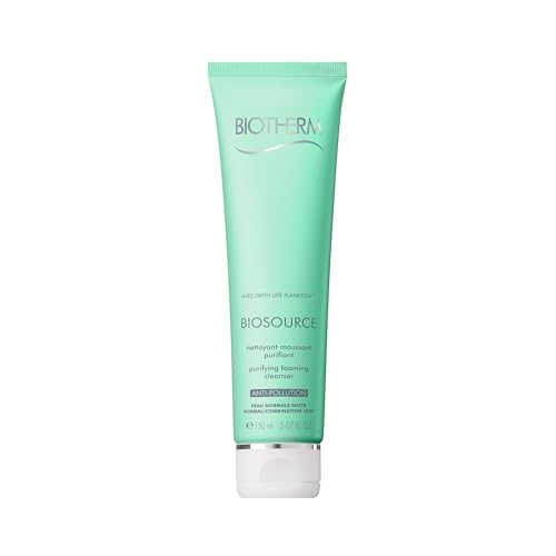 Biotherm Biosource Reinigungsschaum für normale Haut, Cleansing Foam mit Mineralien und Zink, mildes Reinigungsgel für ein erfrischtes Hautgefühl, 150 ml