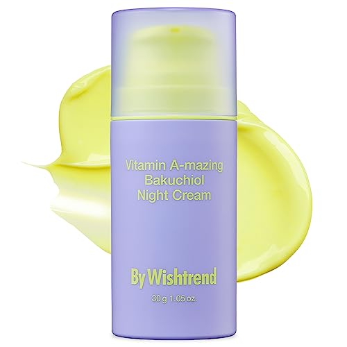 BY WISHTREND Vitamin A-mazing Bakuchiol Retinal Night Cream, koreanische Retinol-Alternative, Anti-Aging, für feine Linien, schlaffe, trockene Haut für empfindliche Haut, 1,05 oz, 30 g