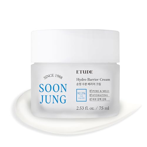 Etude House Soonjung Hydro Barrier Cream 75ml (neue); Feuchtigkeitsspendende und beruhigende Creme; Nicht komedogene, hypoallergene und parfümfreie Feuchtigkeitscreme