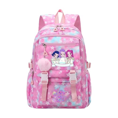 De-mon Hunters Schülerrucksack mit lustigen Mustern, strapazierfähiger Schulranzen mit verstellbaren Trägern für den täglichen Gebrauch (#K)