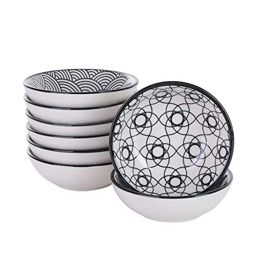 vancasso Haruka 8 teilig Porzellan Dipschälchen, Snack Schälchen Set