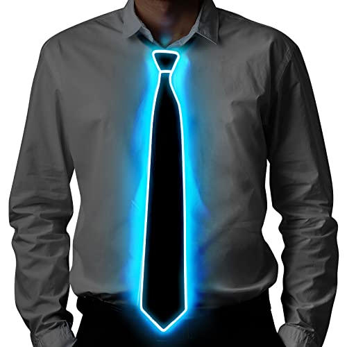 Ainiv Party LED Krawatte, Light Up Krawatten mit 3 Blitzmodi, Luminous LED Krawatte, Neuheit LED Krawatte, Krawatte Leuchtkrawatte, Blinkende LED Krawatte, Neuheit Krawatte für Party, Musikfestival
