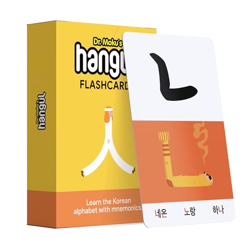 Dr. Moku Hangul Flash Cards - Apprenez l'alphabet coréen rapidement avec des trucs de mémoire - Cartes didactiques