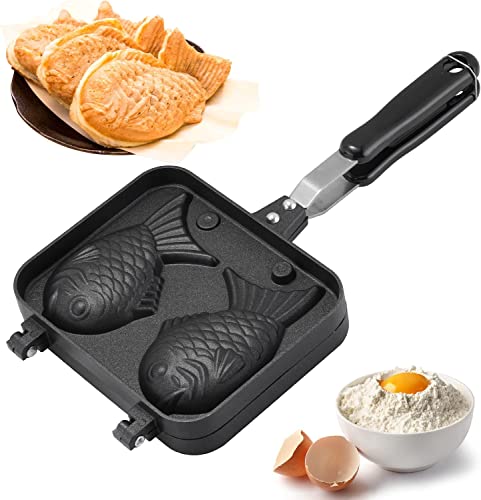 Antihaft Waffeleisen Aluminiumlegierung Backform Kuchen Backformen mit 2 mit Seiten versehener Fisch Form Non-Stick Bakeware Waffel Kuchen Maker Pan