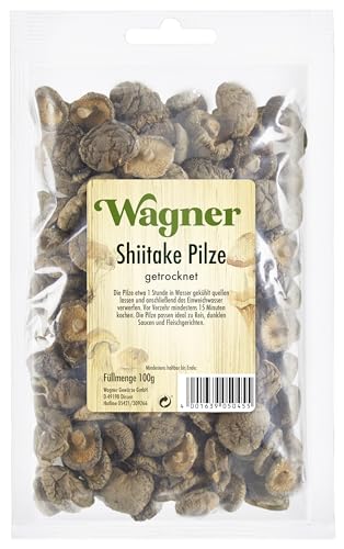 Wagner Green Forest Shiitake Pilze asiatische Speisepilze zum Kochen & Essen, getrocknet & natürlich, ideal für Reis und Suppen, Menge: 1 x 100 g