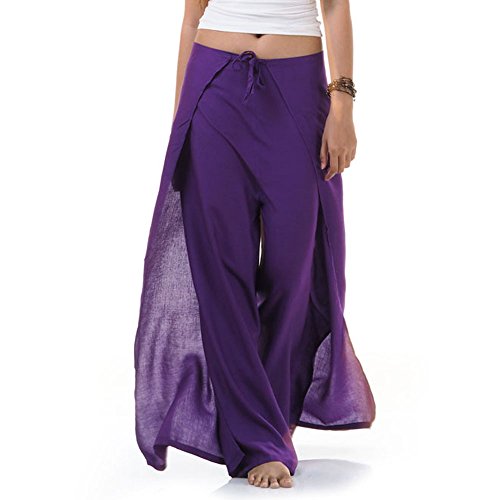 PRINCESS OF ASIA Vegan & Fair - Traditionelle Thai Wickelhose Fischerhose Hosenrock Wickelrock Hippie Hose für Damen & Herren (Einheitsgröße, Lila)