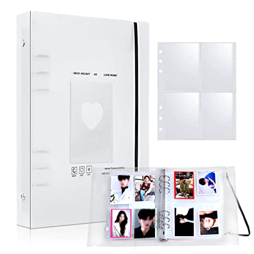 Kpop Photocard Binder, 3 Zoll A5 Binder Fotokarten Album mit 25 Blätter 200 Taschen, A5 Foto Karten Hüllen, Fotoalbum Fotokartenhüllen, Kpop Photocard Holder Book für Bildkarten Aufbewahrung