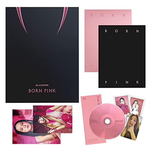 BLACKPINK - [BORN PINK] (PINK Ver.) CD + Photobook + Envelope + Lyrics Paper + Large Photocard + Postcard + Instant Films + Selfie Photocard + 2 Pin Badges + 4 Extra Photocards