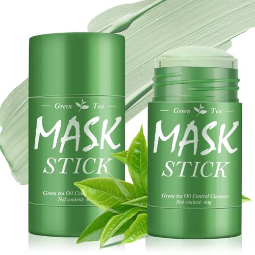 2 Stück Green Mask Stick,Green Tea Deep Cleanse Clay Mask,Grüner Tee Purifying Clay Stick,Deep Cleansing SmearingStick,feuchtigkeitsspendende grüne Tee -Gesichtsmaske,Deep Cleansing Smearing