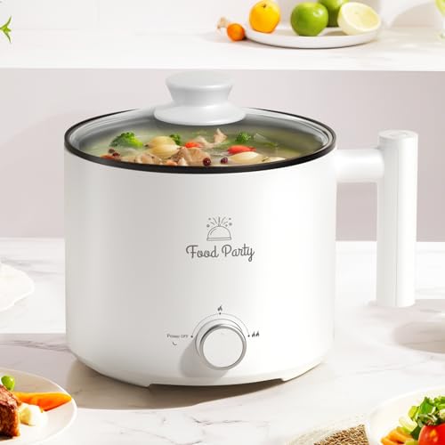 Food Party Hot Pot Elektrisch Hotpot Topf 1,8L Elektrischer Kochtopf 220V Nudelkocher Elektropfanne Electric Pot Ramen Kocher Chinesischer Hot Pot Fondue