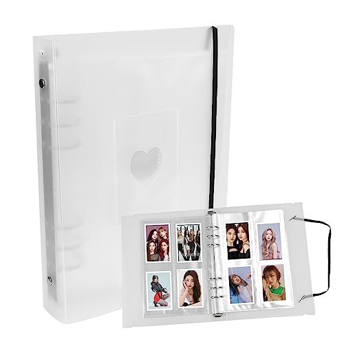 DOUSELLA 30 Blätter A5 Binder Fotokartenalbum Photocard Binder 6 Ringe Ringordner Kpop Fotoalbum Halter Fotoalbum Ringbuchhülle Loseblatt Fotokartenalbum Fotokarten Binderalbum für Foto Bilder