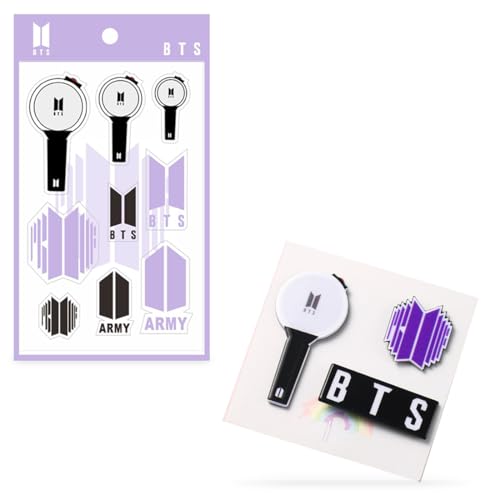 DEFGNOP BTS Broschen und Aufkleber Set, 2-Teiliges BTS Merch für Kpop Fans, Perfektes Fangeschenk