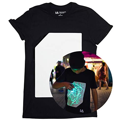Illuminated Apparel Leuchtet Im Dunkeln Interaktives Leucht-T-Shirt (Schwarz/Grün, 9-11 Jahre)
