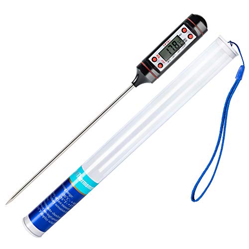 oujilet Thermometer Küche Universales Haushaltsthermometer Digitales Kochthermometer Küchenthermometer Fleischthermometer, Ablesbar 50°C- 300°C, °C/°F Umschaltbar Thermometer mit Schutzhülle