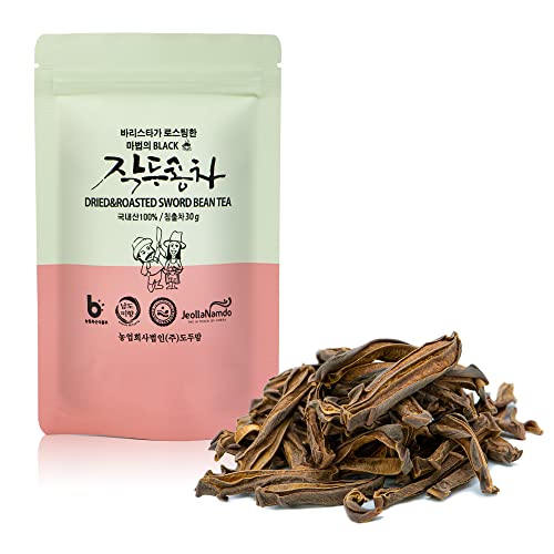 Roasted Sword Bean Pod Tea [Korean Food ] Traditional Asian Superfood for Gut Health, Artisinal Roast Herbal Tea [ JRND Foods ] 30g