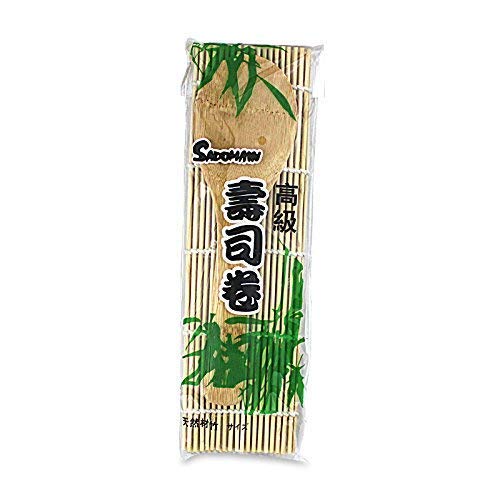Sushimatte + Holzlöffel - Set SUSHI MATTE mit Löffel/Bambusmatte 24 x 21 cm
