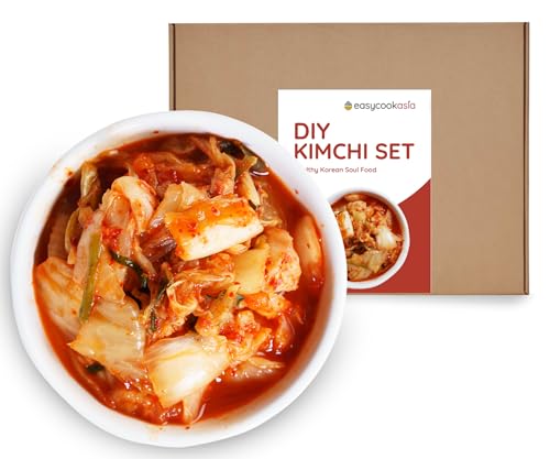 EasyCookAsia Kimchi DIY-box mit allen wichtigen asiatischen Grund-Zutaten I Speizielles Kimchi-Kochbuch inklusiv I Perfekt für Kochanfänger oder zum Verschenken