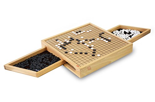 Goki 56916 Go Brettspiel mit Ausziehfächern, Gemischt