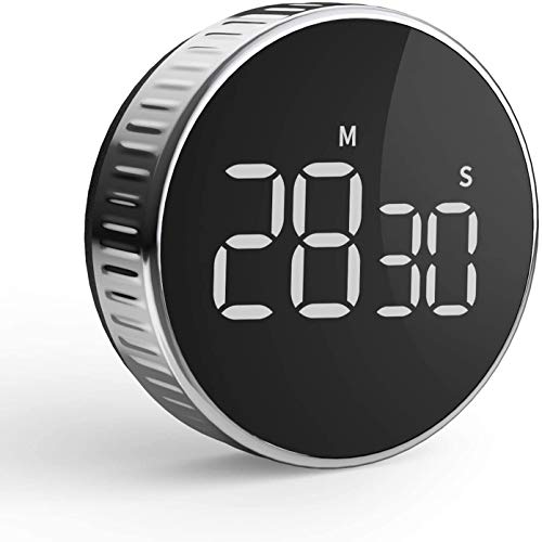 Küchentimer, HOMMINI Digitaler Kochtimer mit großem LCD-Display, lauter Alarm, Ein-Knopf-Bedienung, magnetischer Countdown-Timer, Knopfsteuerung, für Küche, Klassenzimmer, Hausaufgaben, Fitness und