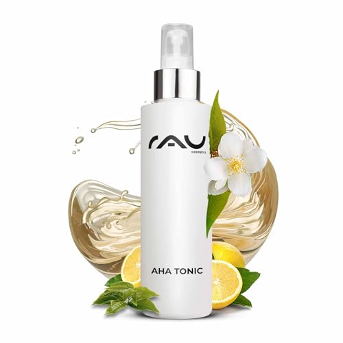 RAU Cosmetics Fruchtsäure Gesichtswasser AHA Tonic 200 ml - Gesichtstonic gegen Unreinheiten und Große Poren für Unreine Haut, Fettige Haut, Reife Haut - Toner mit Weißem Tee und AHA Säuren