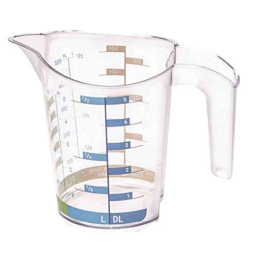 Rotho Domino Messbecher 0.5l mit Skala, Kunststoff (PP) BPA-frei, transparent, 0,5l (15,8 x 10,1 x 12,7 cm)