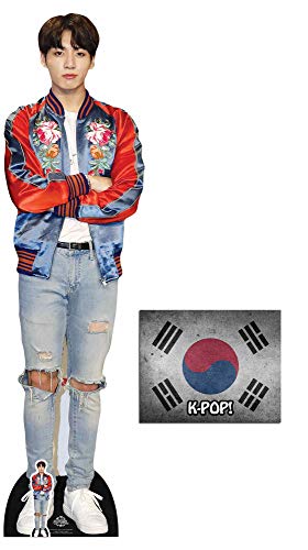 Jungkook Bangtan Boys Lebensgrosse und klein Pappfiguren / Stehplatzinhaber / Aufsteller Fan Pack, 178cm x 94cm Enthält 8X10 (25X20Cm) starfoto