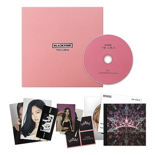 BLACKPINK - [THE ALBUM] (VERSION #2) Hardcover Photobook + Postcard Set + Credits Sheet + Lyrics Booklet + Photocard + Postcard + Sticker + Mounted Photocard + CD + 2 Pin Badges + 4 Extra Photocards