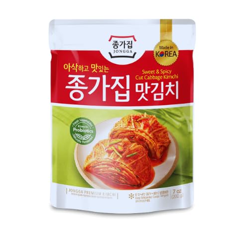 Kimchi 400 g | Vorgeschnittener Chinakohl | Typisch Koreanisch | Natürlich Fermentiert | Authentischer Asiatischer Geschmack | Reich an Probiotika - 2x200 g (2 Stück)