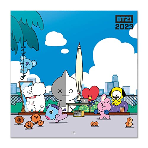 Grupo Erik Wandkalender 2023, BT21 Jahreskalender 2023, ARMY Kalender 2023 Wandkalender mit Geschenk Poster, Kalender 2023 zum Aufhängen mit offizieller Lizenz