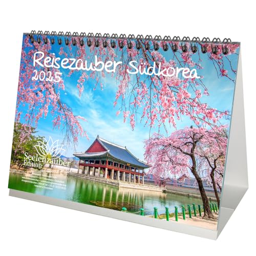 Reisezauber Südkorea DIN A5 Tischkalender für 2025 Urlaub Reise Asien - Inhalt: 1x Kalender 1x Weihnachtsanhänger 1x Grußanhänger (gesamt 3 Teile)