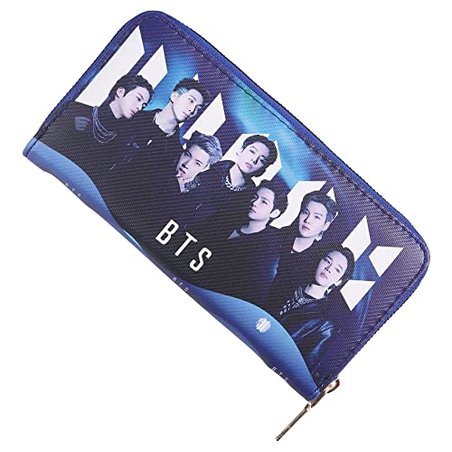 Kpop BTS Merchandise Leder Lange Geldbörsen für Army Geschenke, blau, 19x9x3cm, Casual