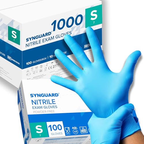 Intco einmalhandschuhe Nitril-Handschuhe, puderfrei, latexfrei, hypoallergen, Lebensmittelhandschuhe, medizinische Einweghandschuhe (1000, S)