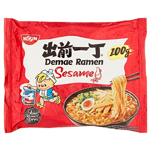 Nissin Demae Ramen – Sesam, Einzelpack, Instant-Nudeln japanischer Art, mit Sesamöl & asiatischen Gewürzen, schnell & einfach zubereitet, asiatisches Essen (1 x 100 g)