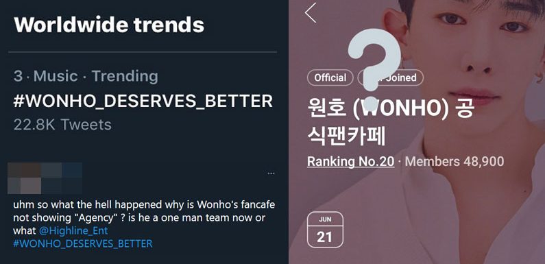 Fans trenden #WONHO_DESERVES_BETTER wegen Mismanagement