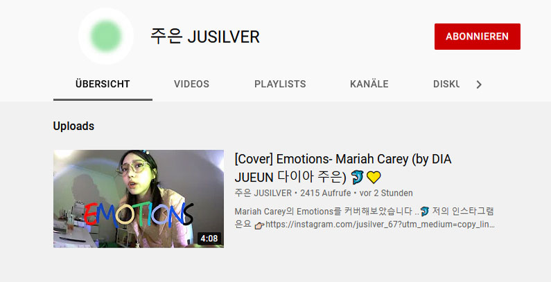 DIA-Jueun-YouTube-Account
